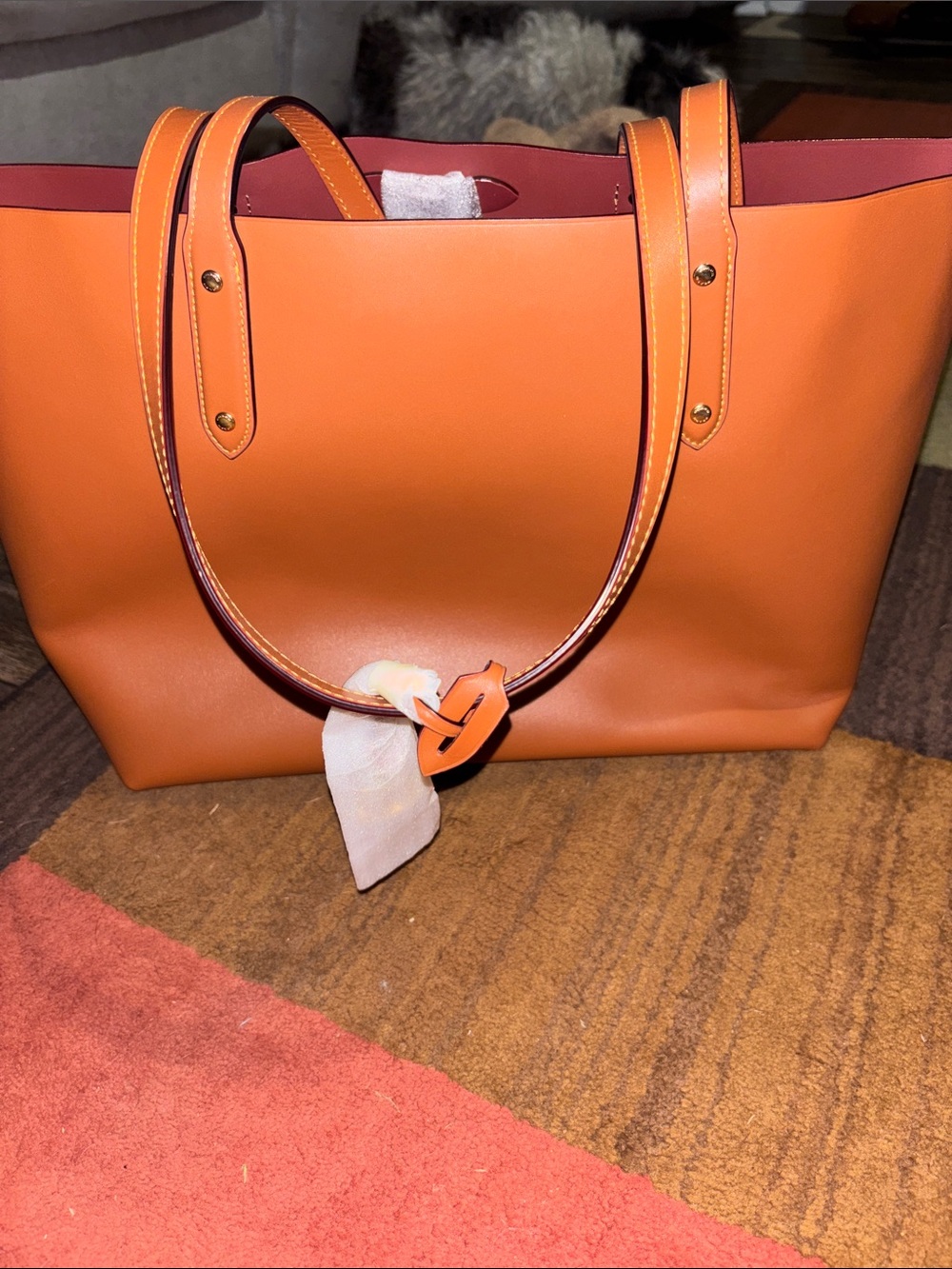 Coach Women's Brown Leather Tote Bag - Picture 4 of 10